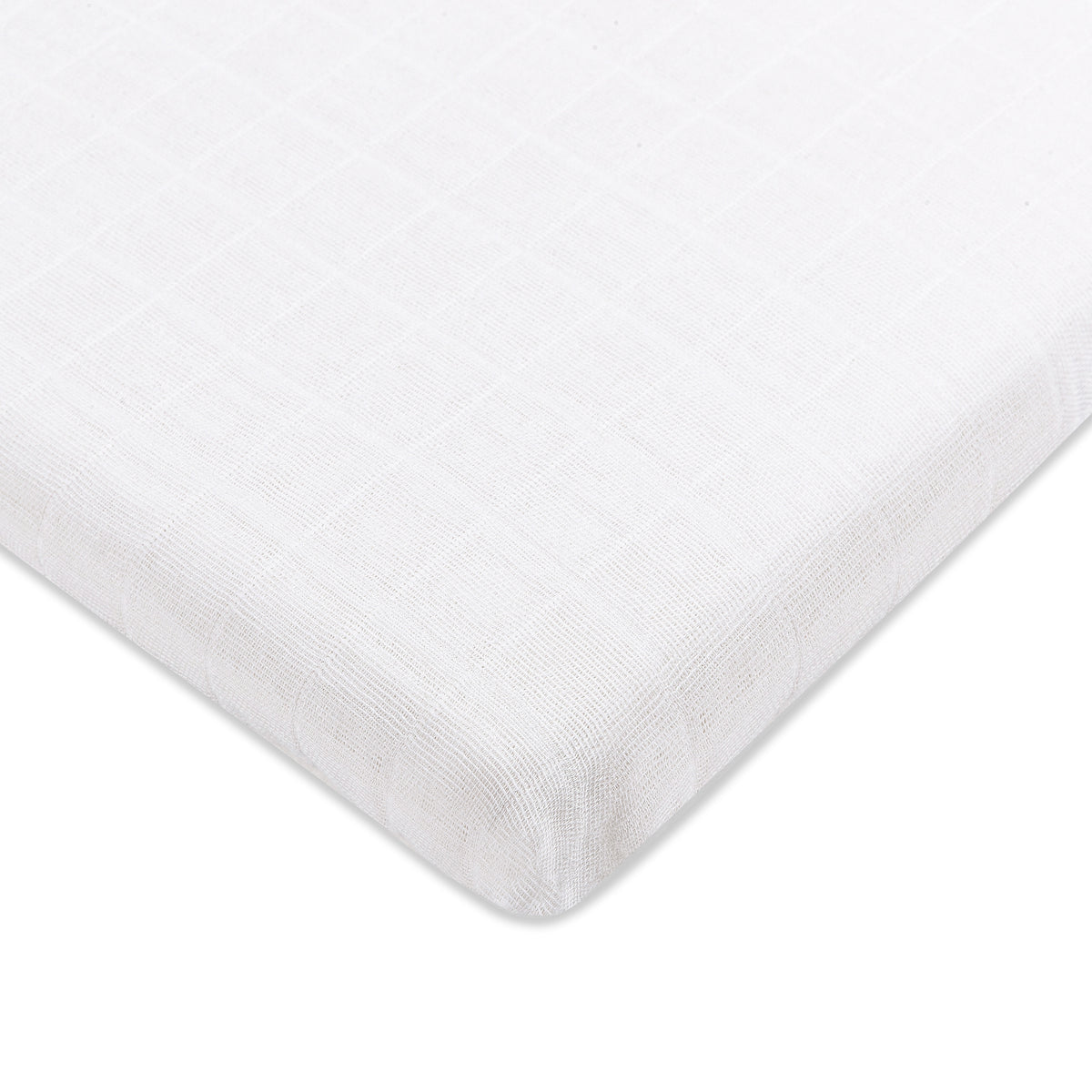 All-Stages Bassinet Sheet in GOTS Certified Organic Muslin Cotton in White