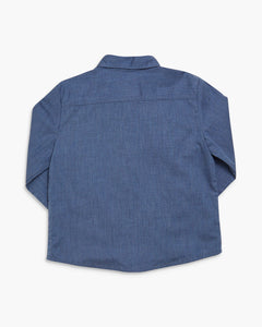 Blue denim shirt on a white background