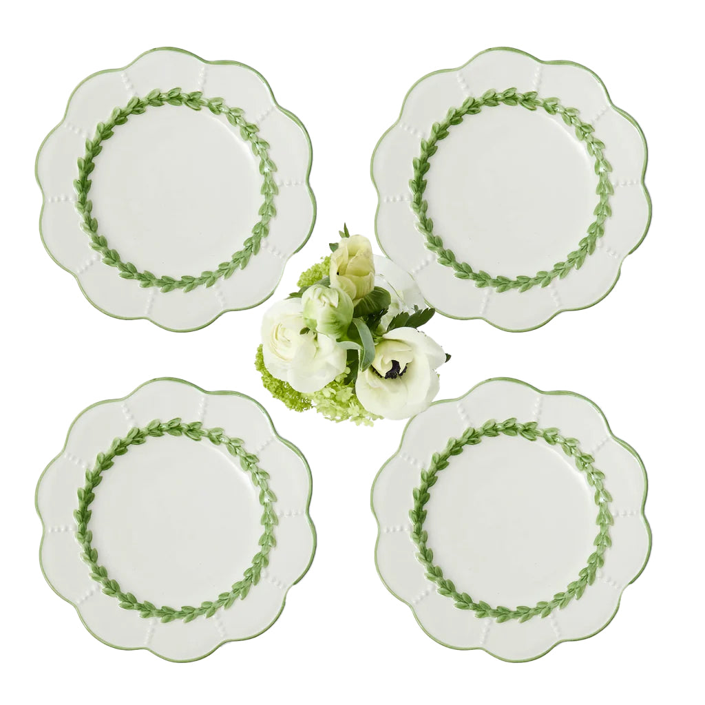 Green Viviana Starter Plates, Set of 4