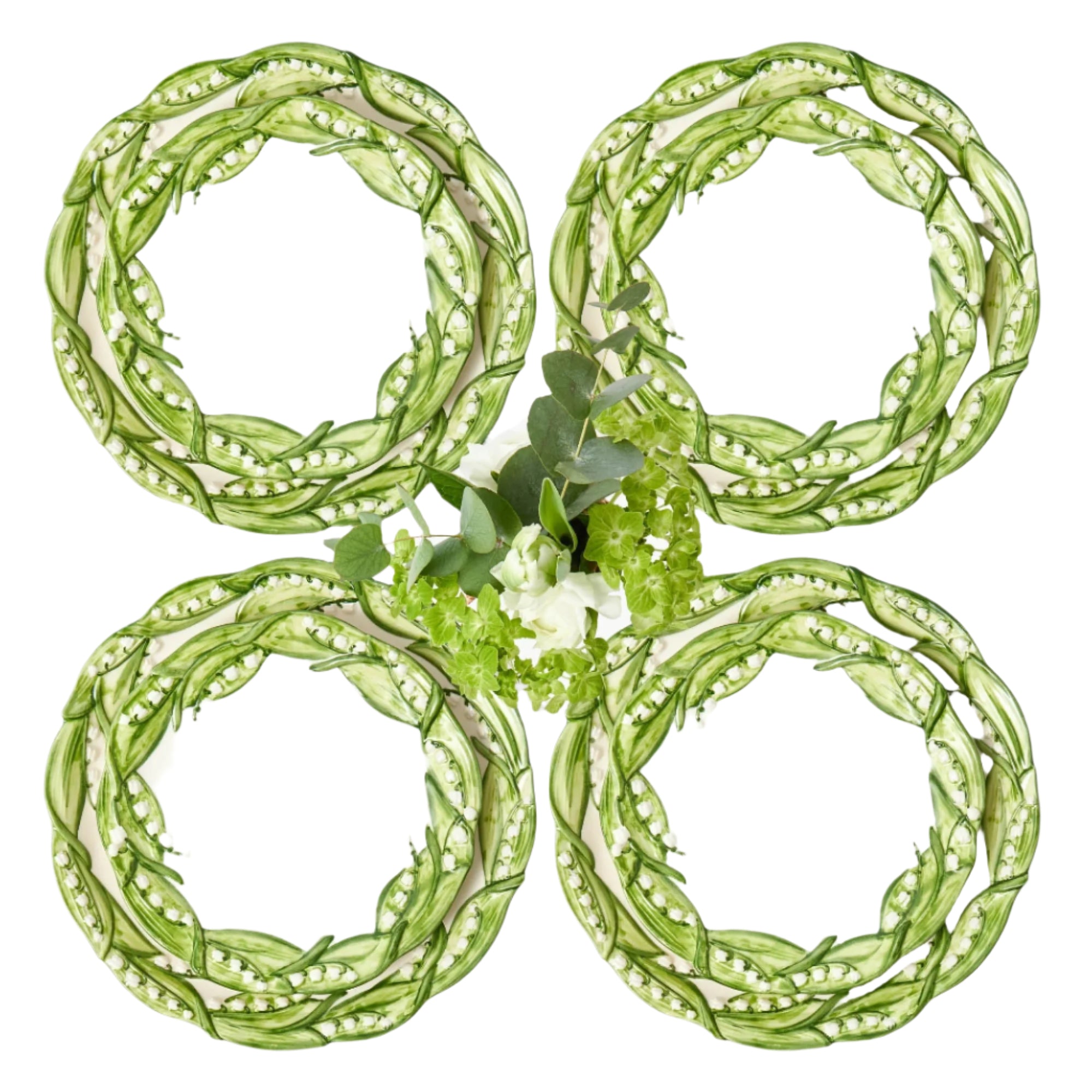 Lily of the Valley Dinner & Starter Plates, Set of 4