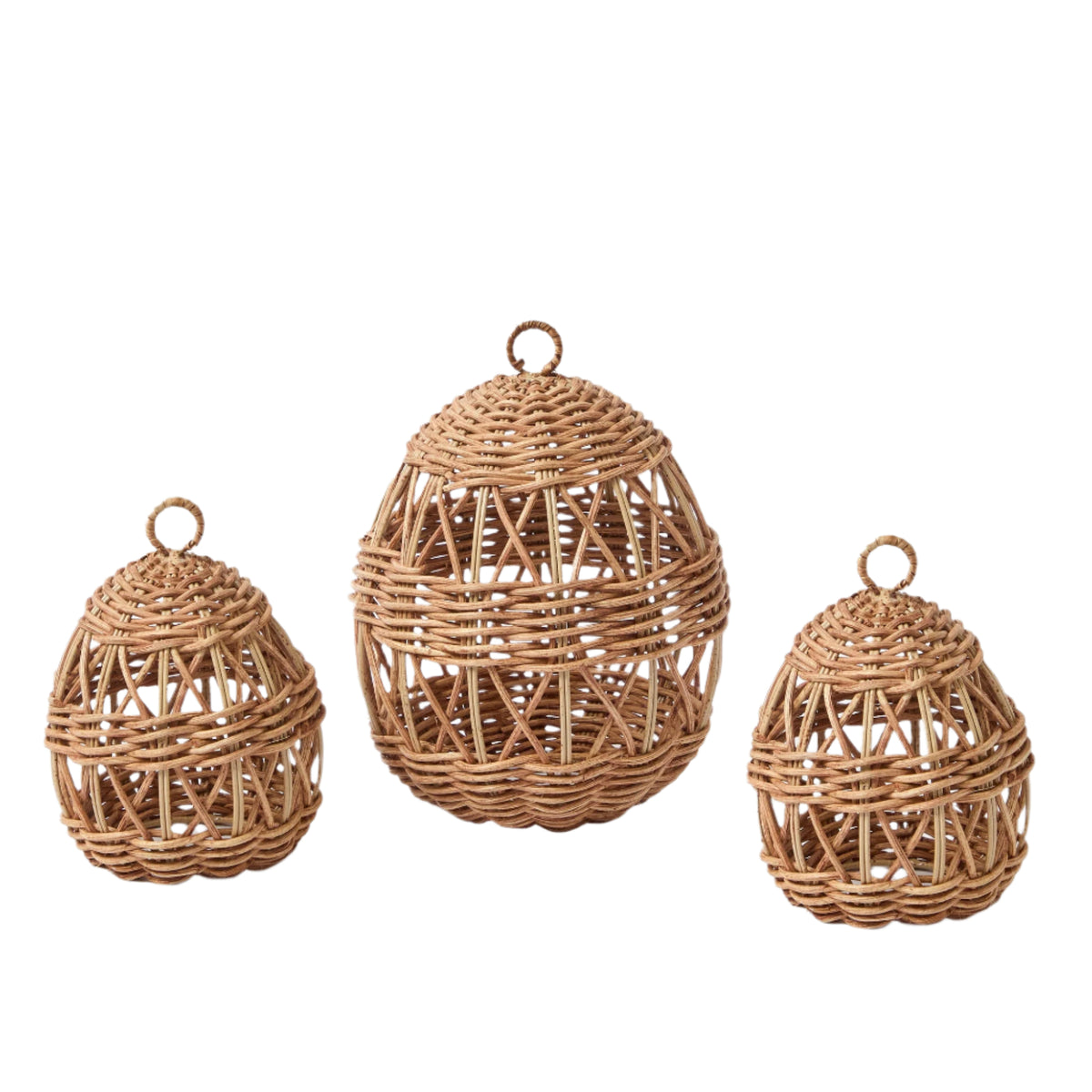 Rattan Woven Egg Family