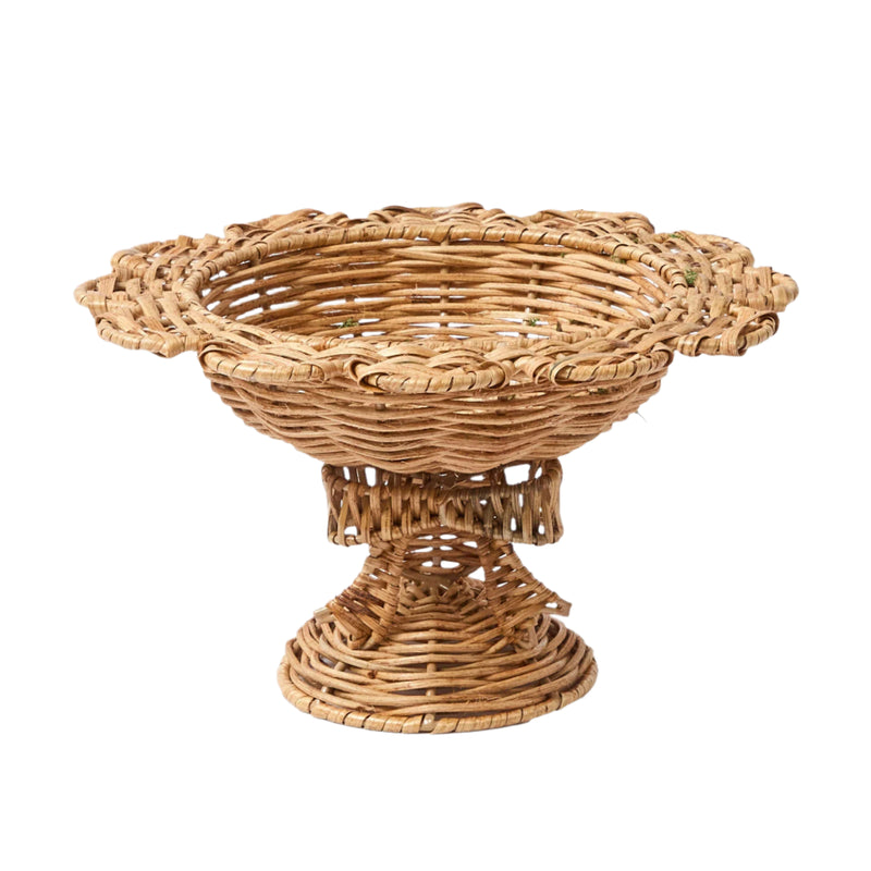 Small Luciana Bow Rattan Scalloped Bowl