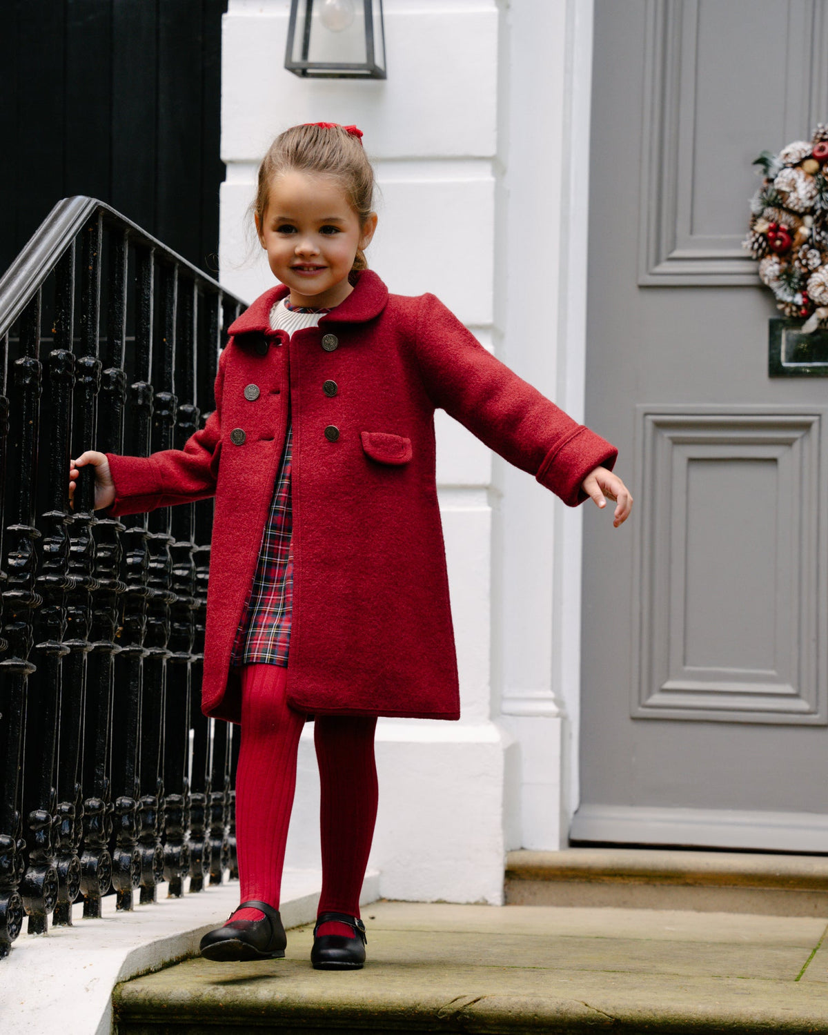 Razorbil Coat Burgundy worn by Princess Charlotte