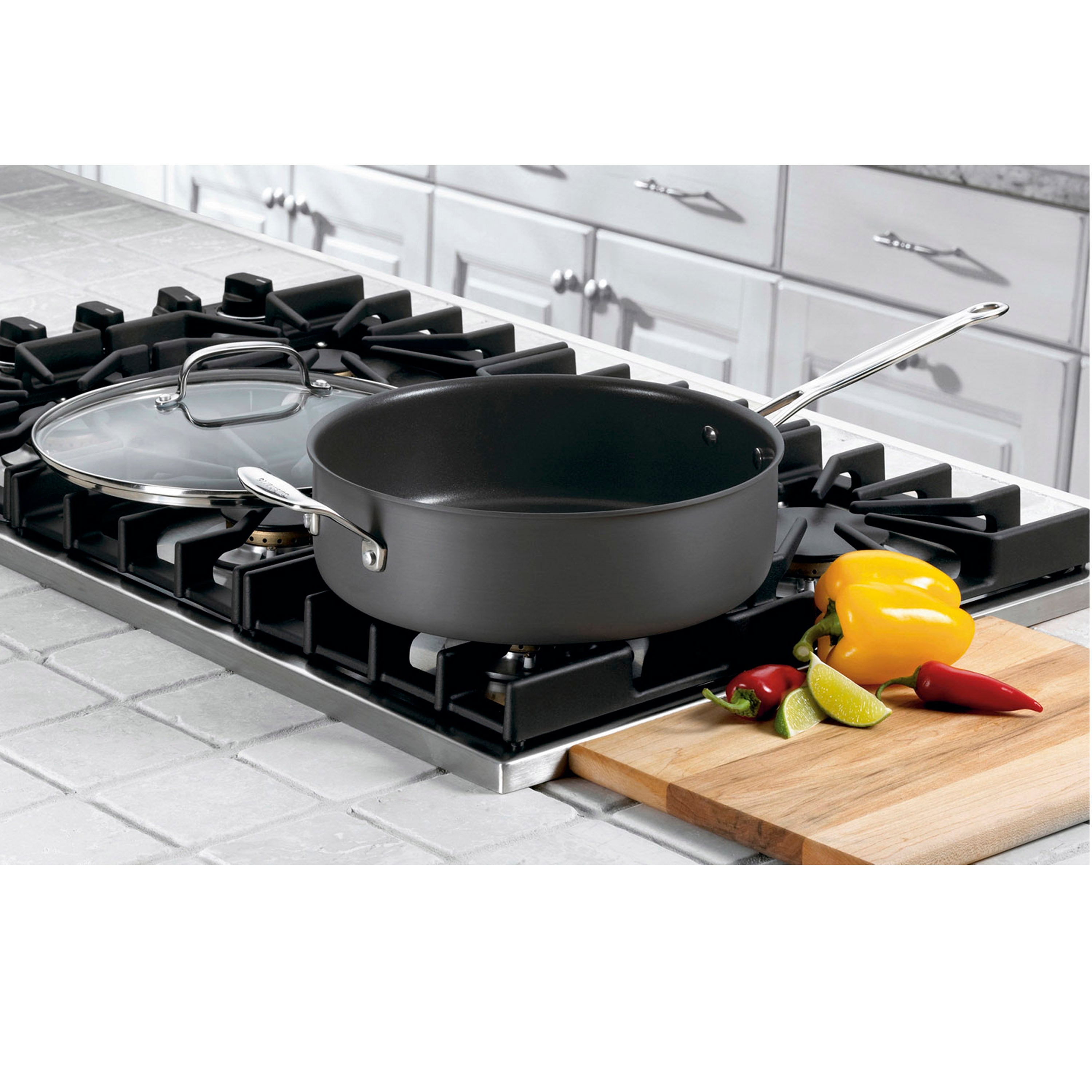 Chef’s Classic® Nonstick Hard Anodized 5.5 Quart Sauté Pan with Cover and Helper Handle