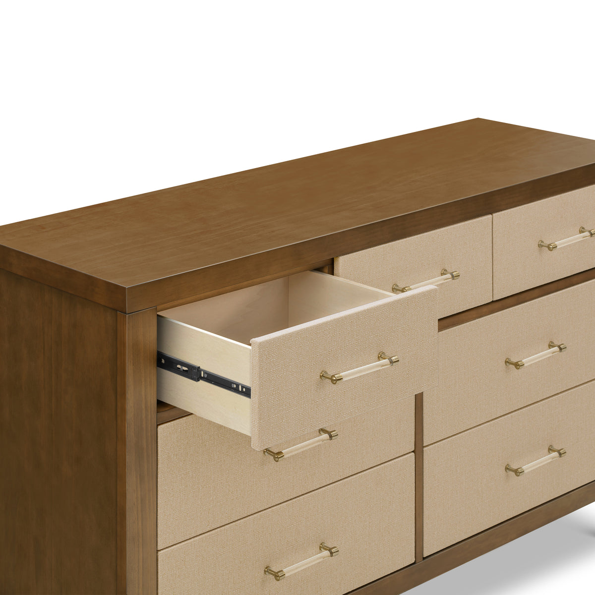 Eloise 7-Drawer Assembled Dresser in Natural Walnut & Performance Sand Eco-Weave