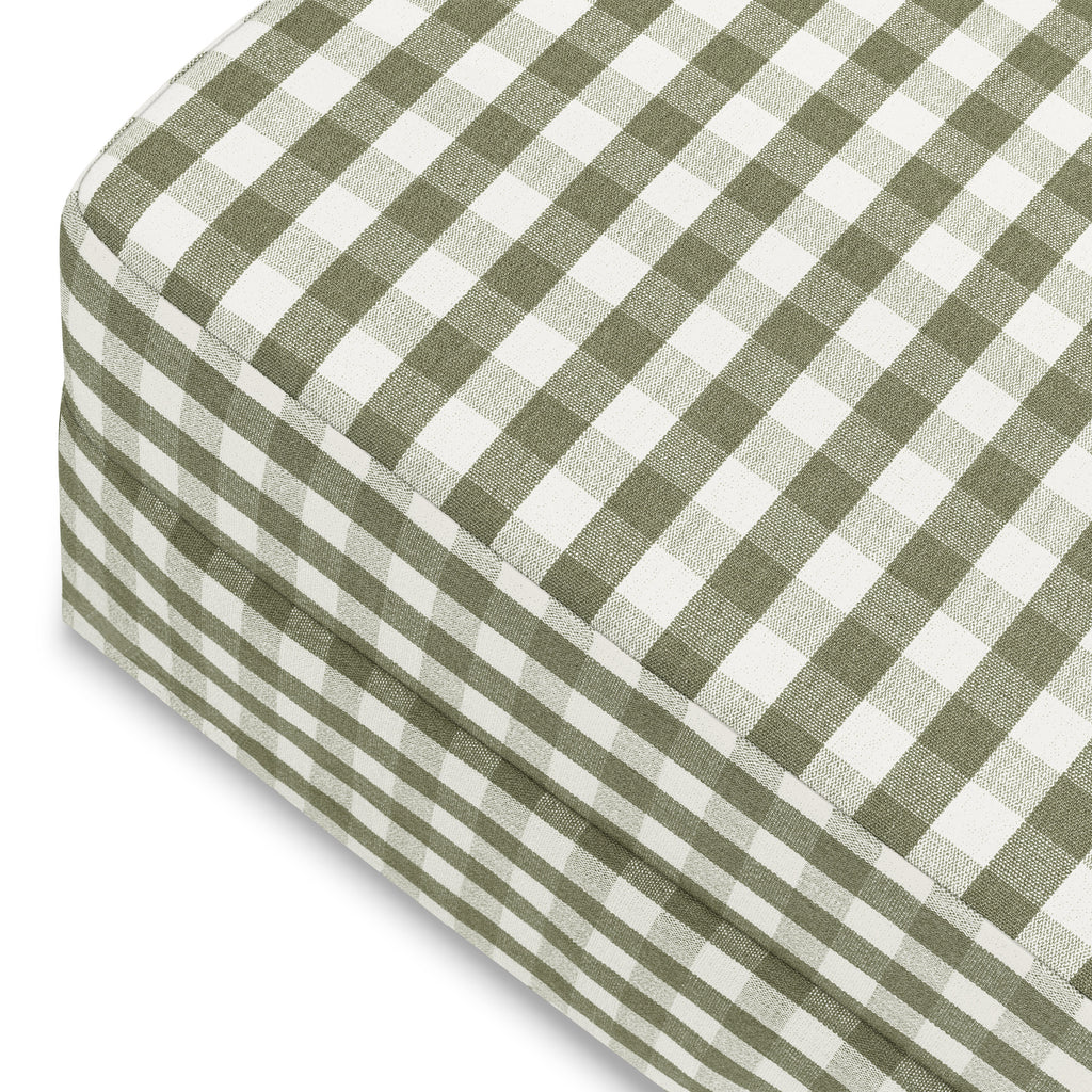 Crawford Gliding Ottoman in Moss Green Gingham
