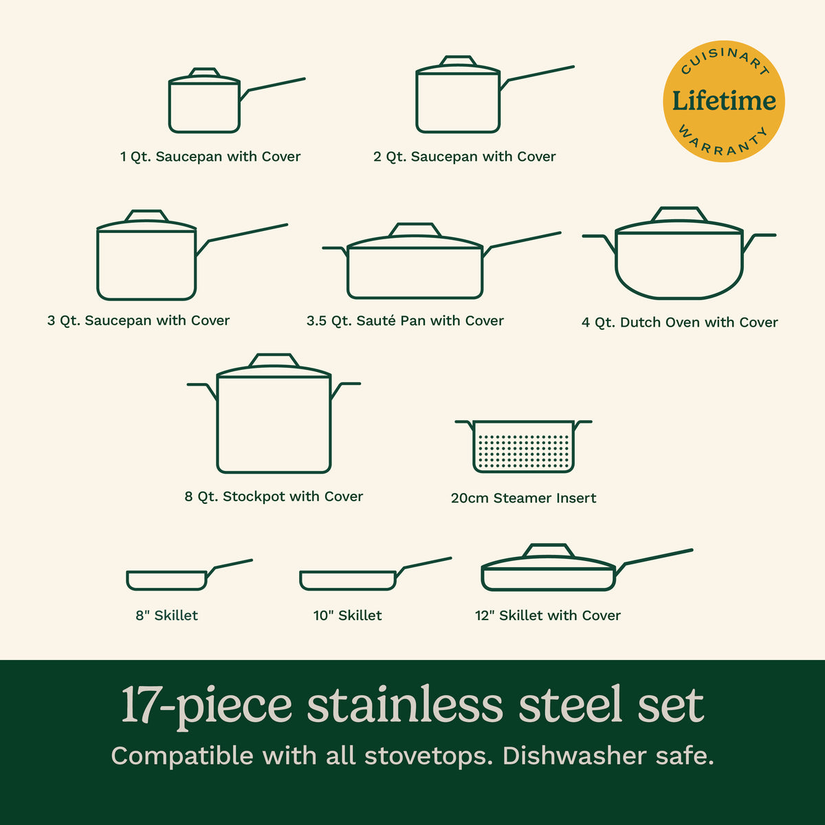 Chef's Classic® Stainless 17-Piece Chef's Classic Stainless Set in Stainless Steel