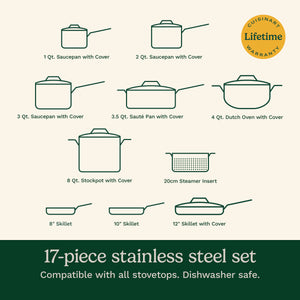 Chef's Classic® Stainless 17-Piece Chef's Classic Stainless Set in Stainless Steel