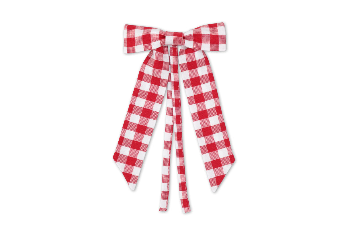 Red Gingham Bow, Set of 4