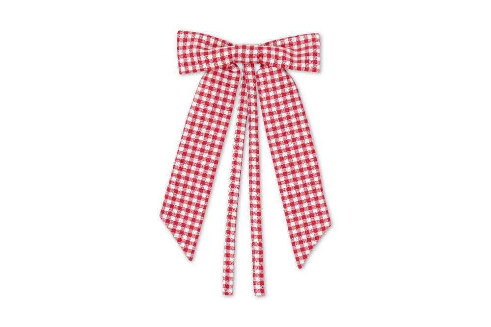 Mini Red Gingham Bow, Set of 4