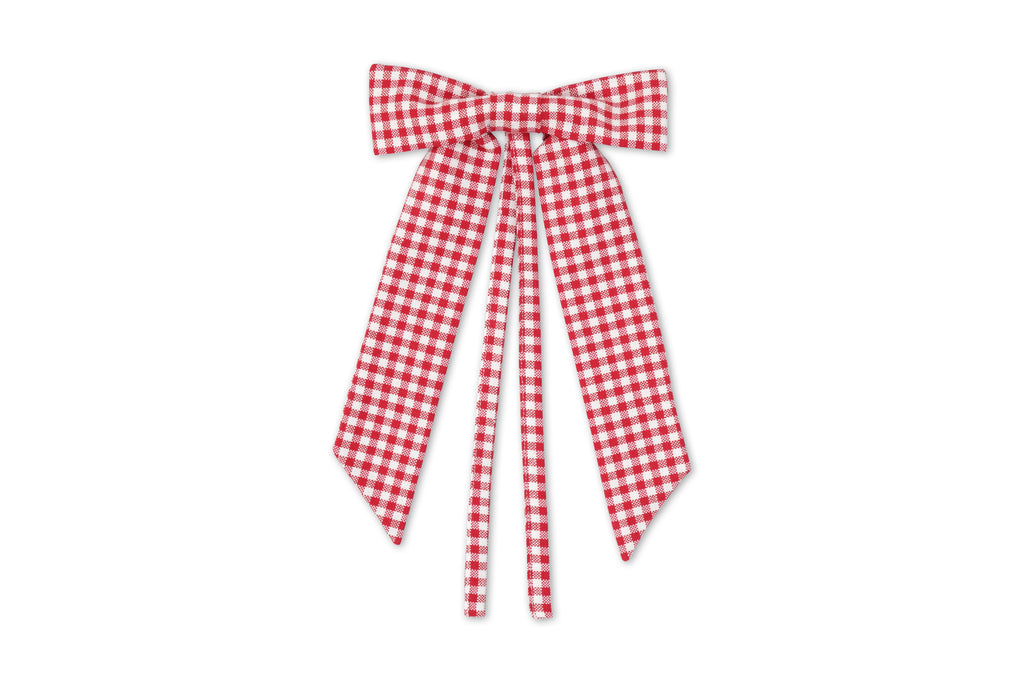 Mini Red Gingham Bow, Set of 4
