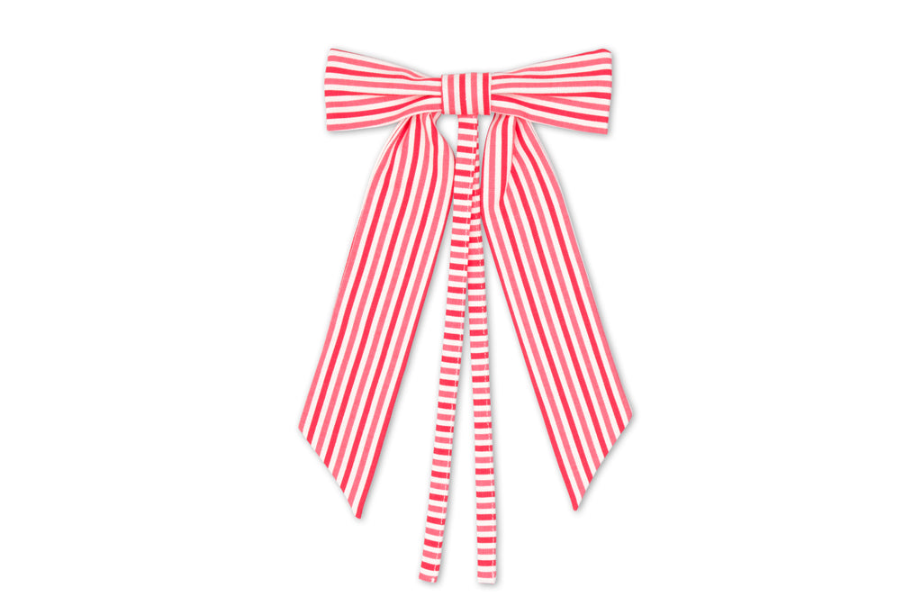 Red Stripe Bow, Set of 4