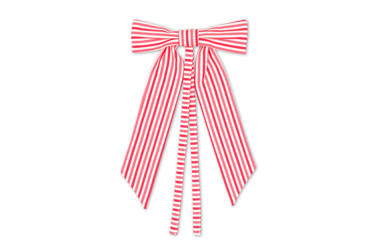 Red Stripe Bow, Set of 4