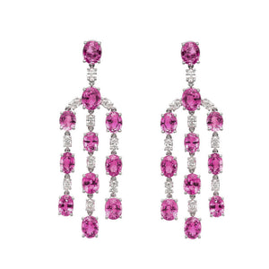 Reina Pink Sapphire Statement Earrings - High Jewelry - RUCHI New York