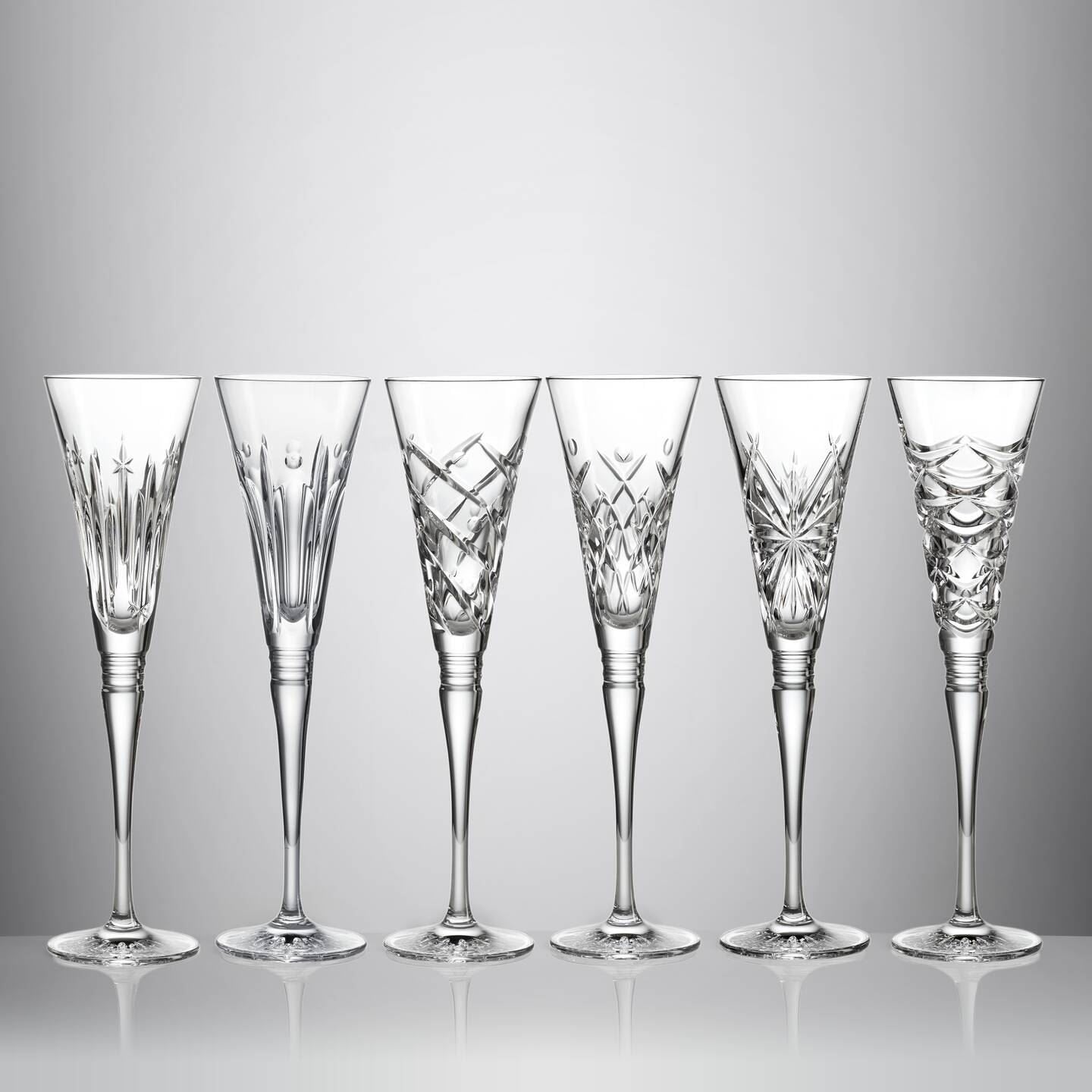 Clear Flutes, Set of 6