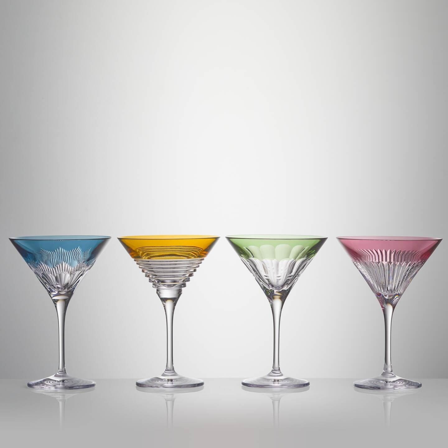 Color Martini, 8oz, Mixed Set of 4