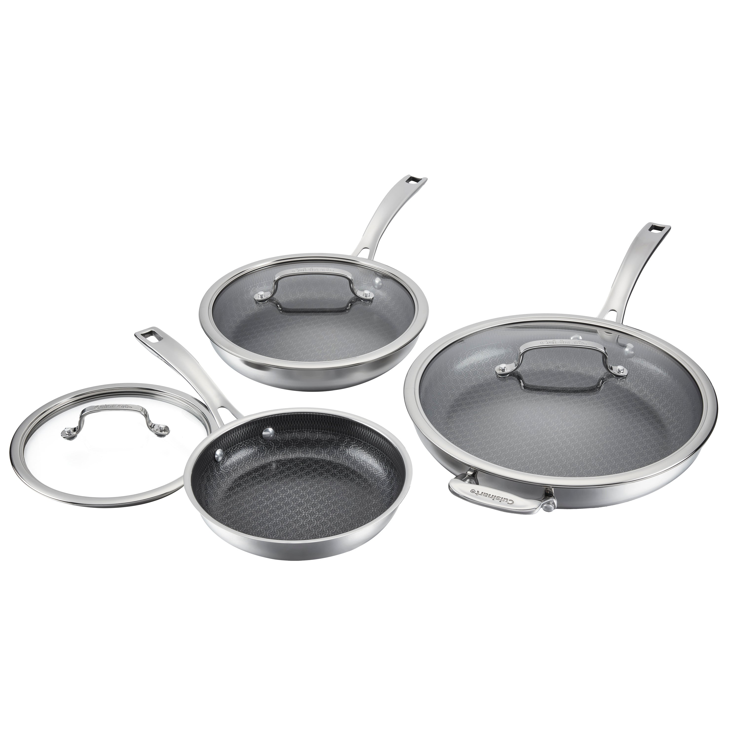 6-Piece Skillet Set – 8" with Cover, 10" with Cover, 12" with Cover in Stainless Steel