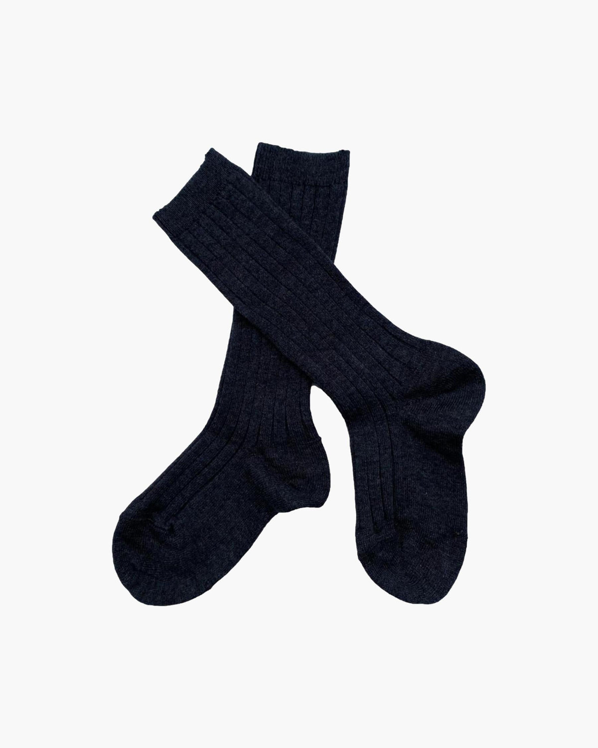 Ribbed High Knee Socks Black