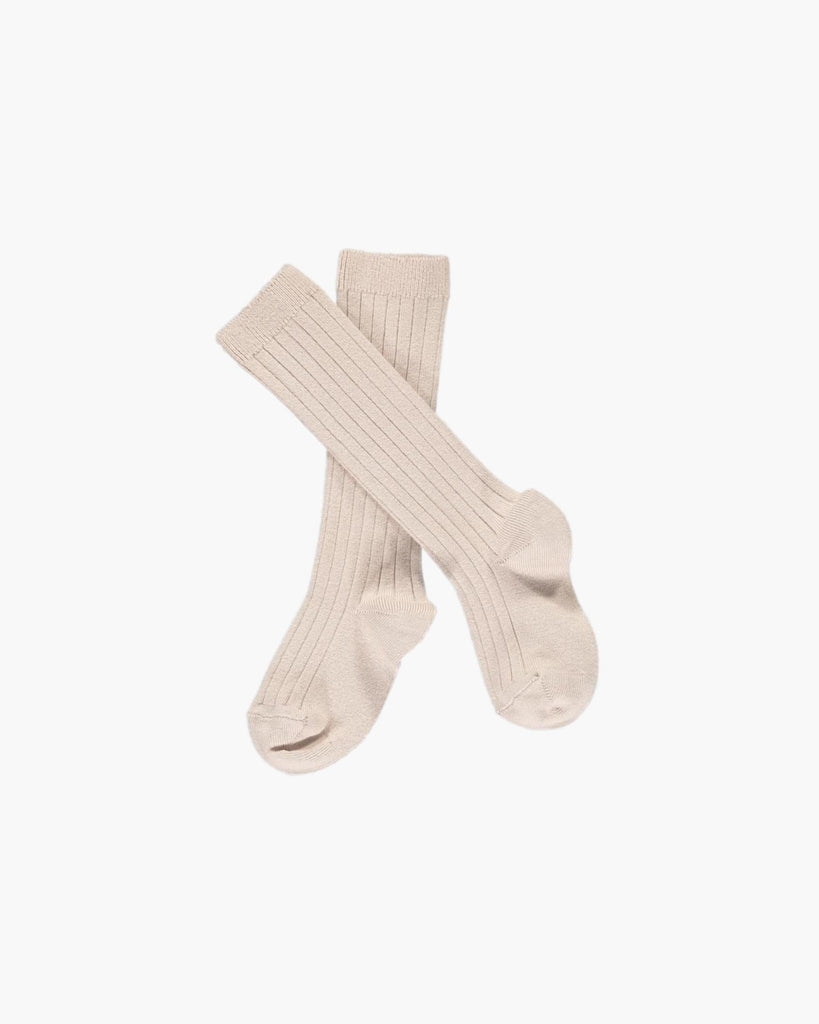 Ribbed High Knee Socks Oat