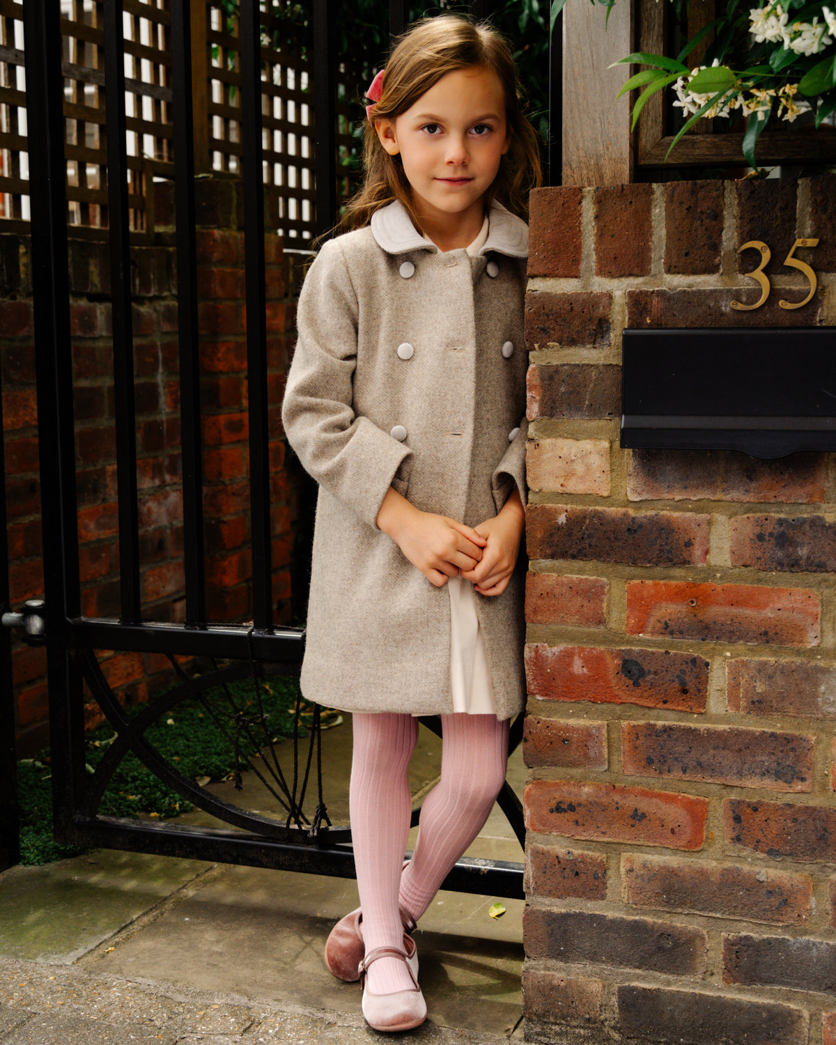 Ribbed Tights  Dusty Pink