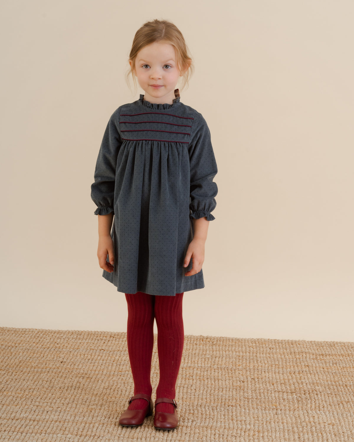 Ribbed Tights  Granate Red