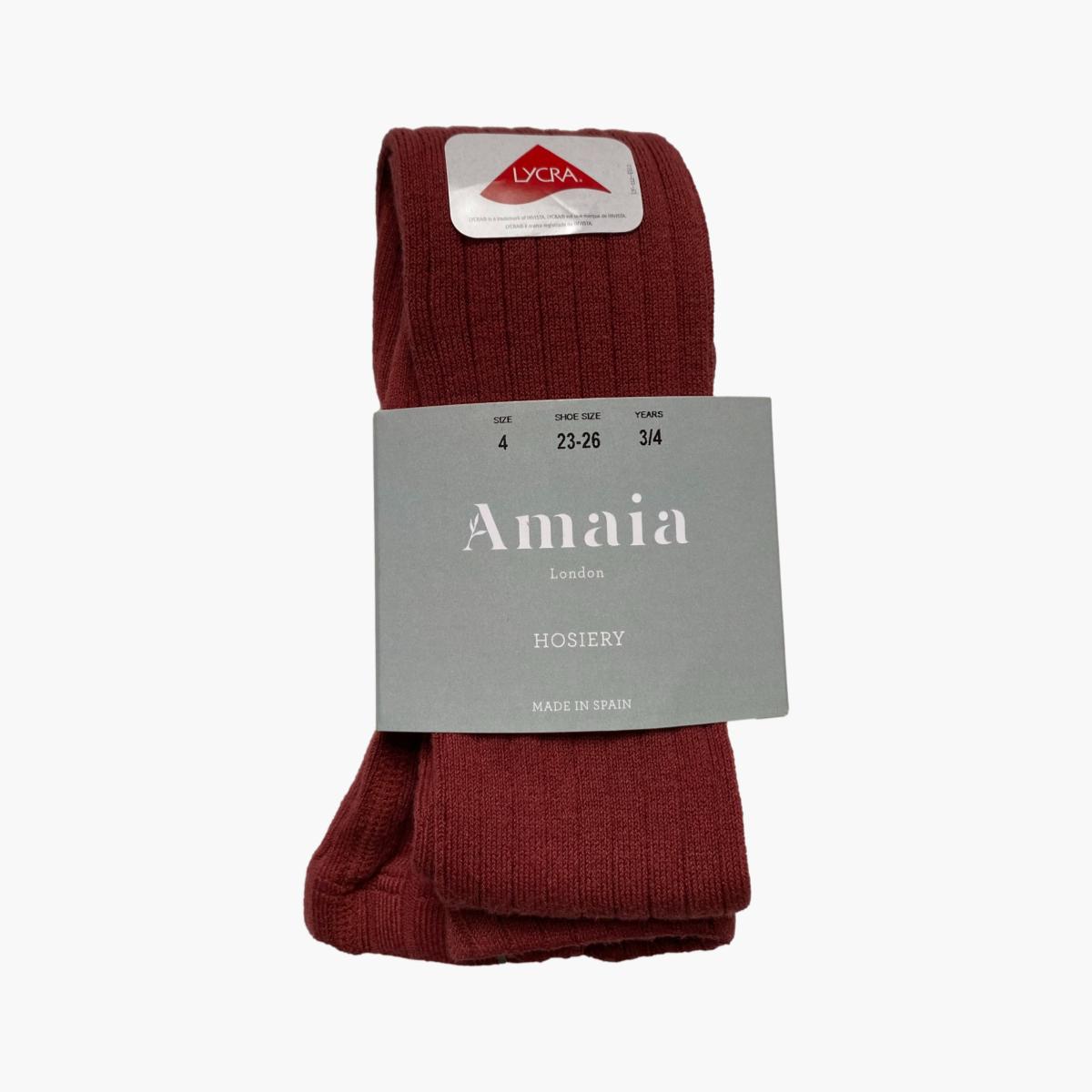 Ribbed Tights - Marsala