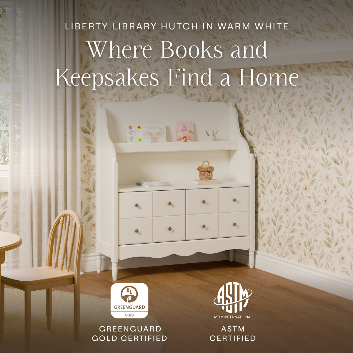 Liberty Library Hutch in Warm White