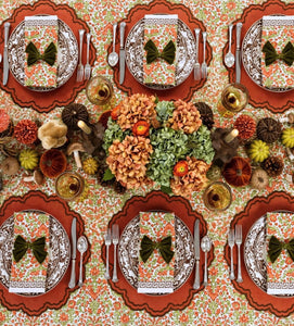 Larkspur & Bramble: Pumpkin and Sage Tablecloth