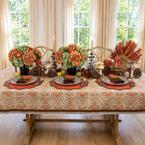 Larkspur & Bramble: Pumpkin and Sage Tablecloth