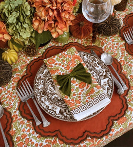 Larkspur & Bramble: Pumpkin and Sage Napkins, Set of 4