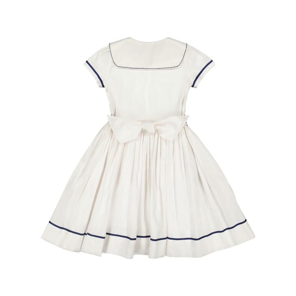 Riviera White Short Sleeve Smocked Dress
