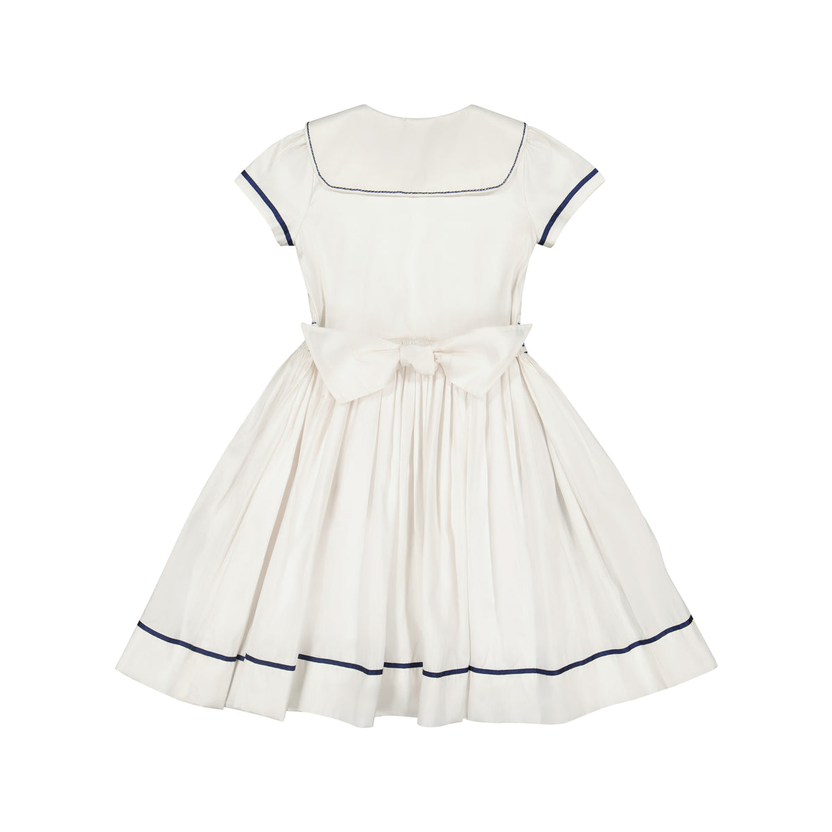 Riviera White Short Sleeve Smocked Dress