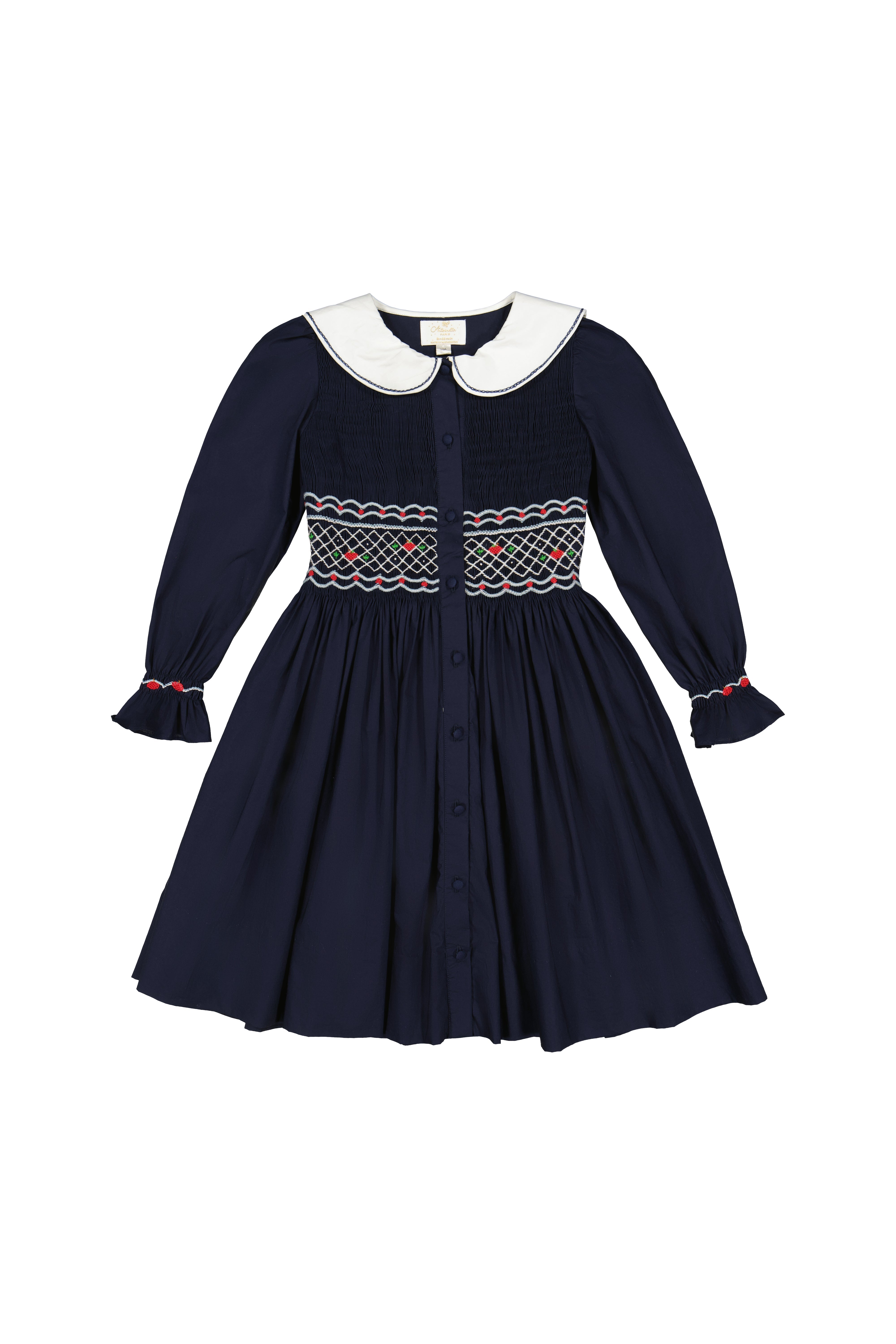 Marine Navy Smocked Dress