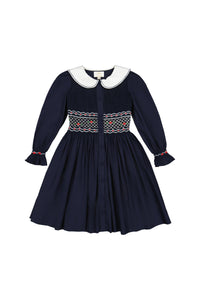 Marine Navy Smocked Dress