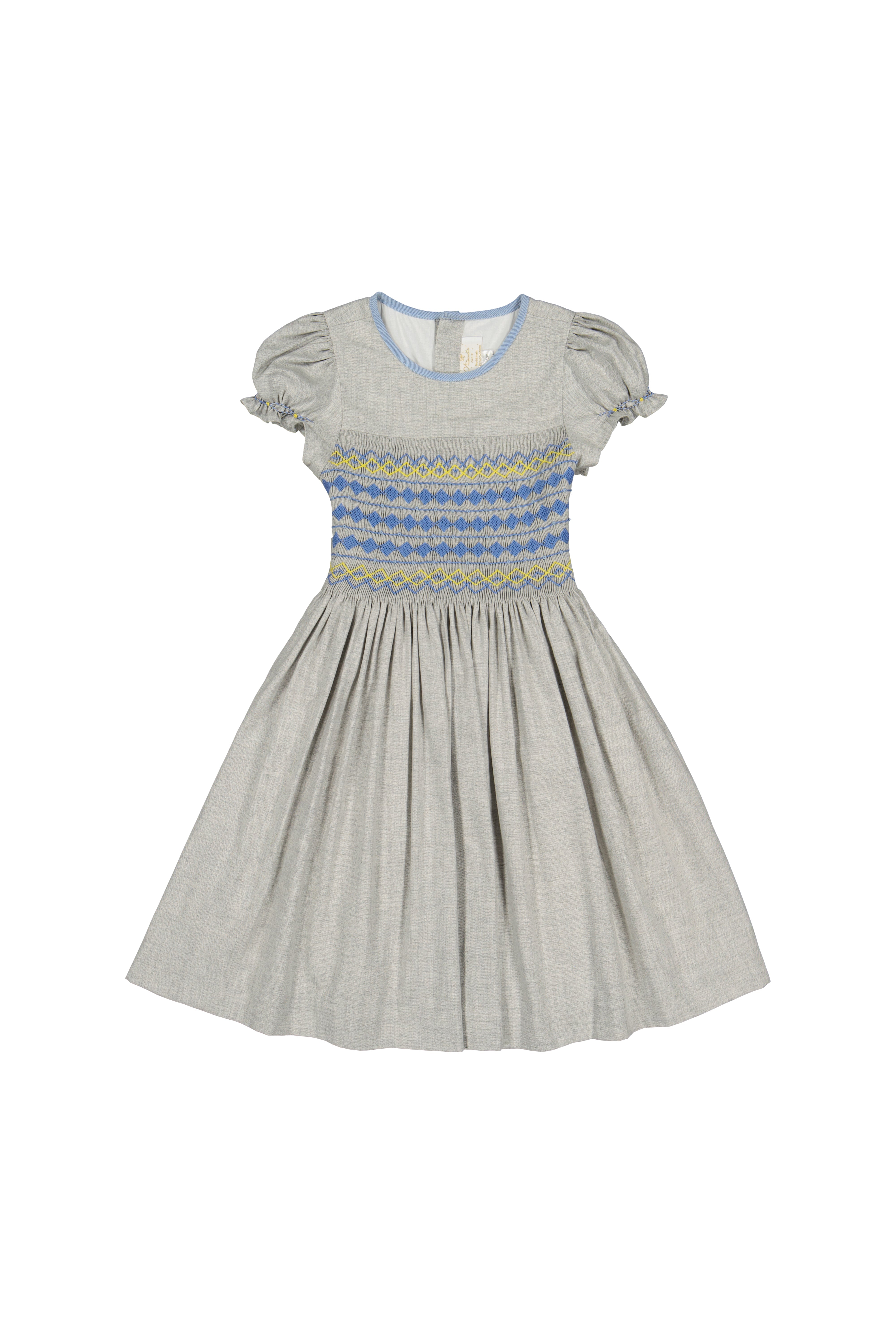 Ambre Grey Flannel Smocked Dress