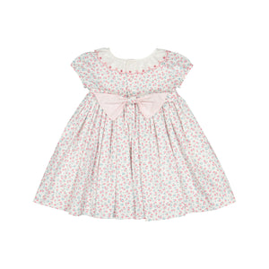 Isadora Floral Pink Short Puff Empire Dress