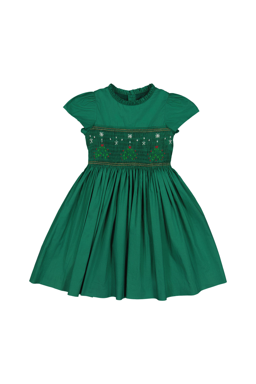 Perla Green Smocked Dress