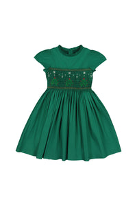 Perla Green Smocked Dress