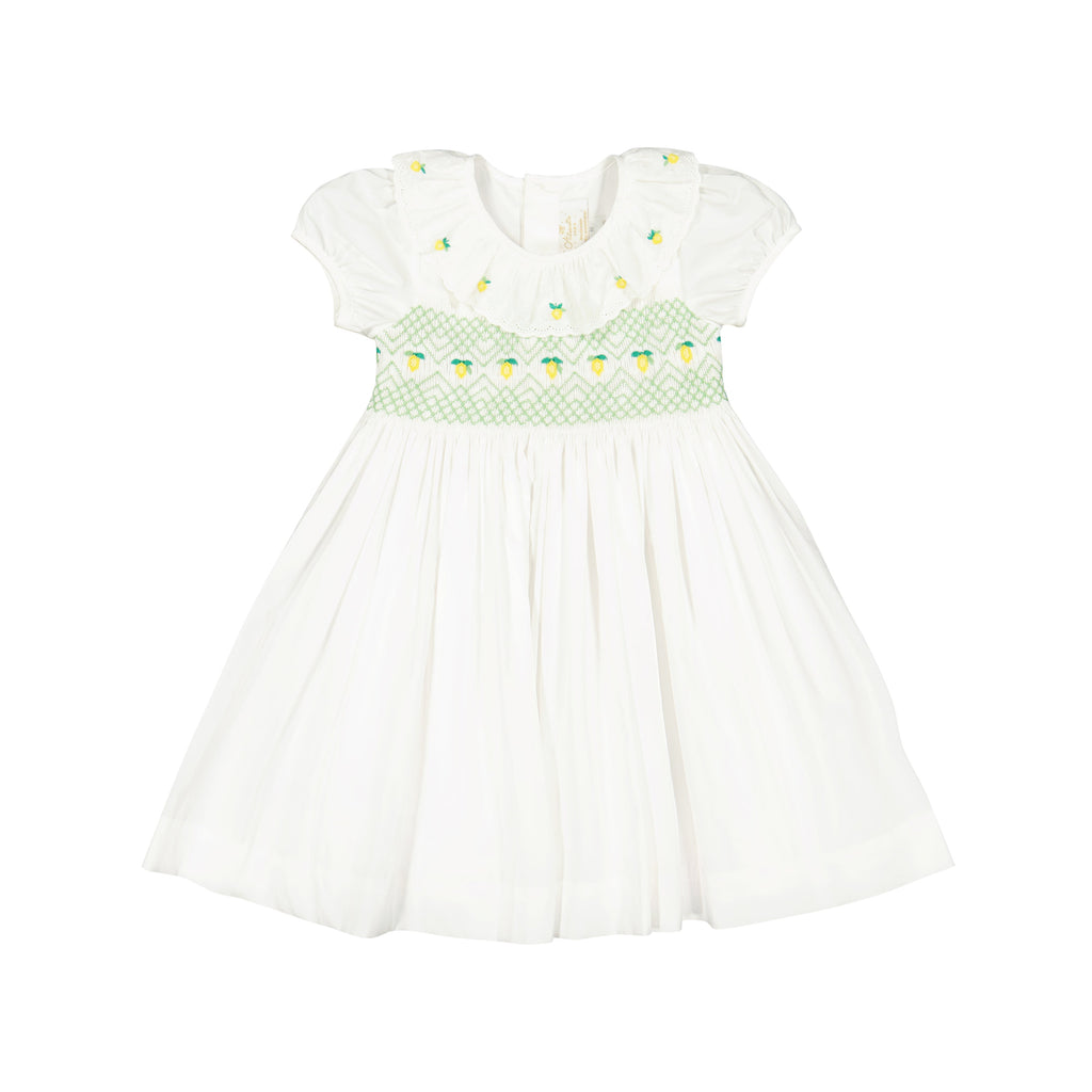 Victoria White Mint Smocked Dress
