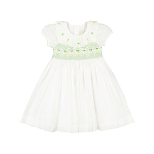 Victoria White Mint Smocked Dress