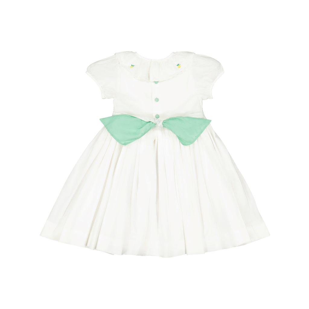 Victoria White Mint Smocked Dress