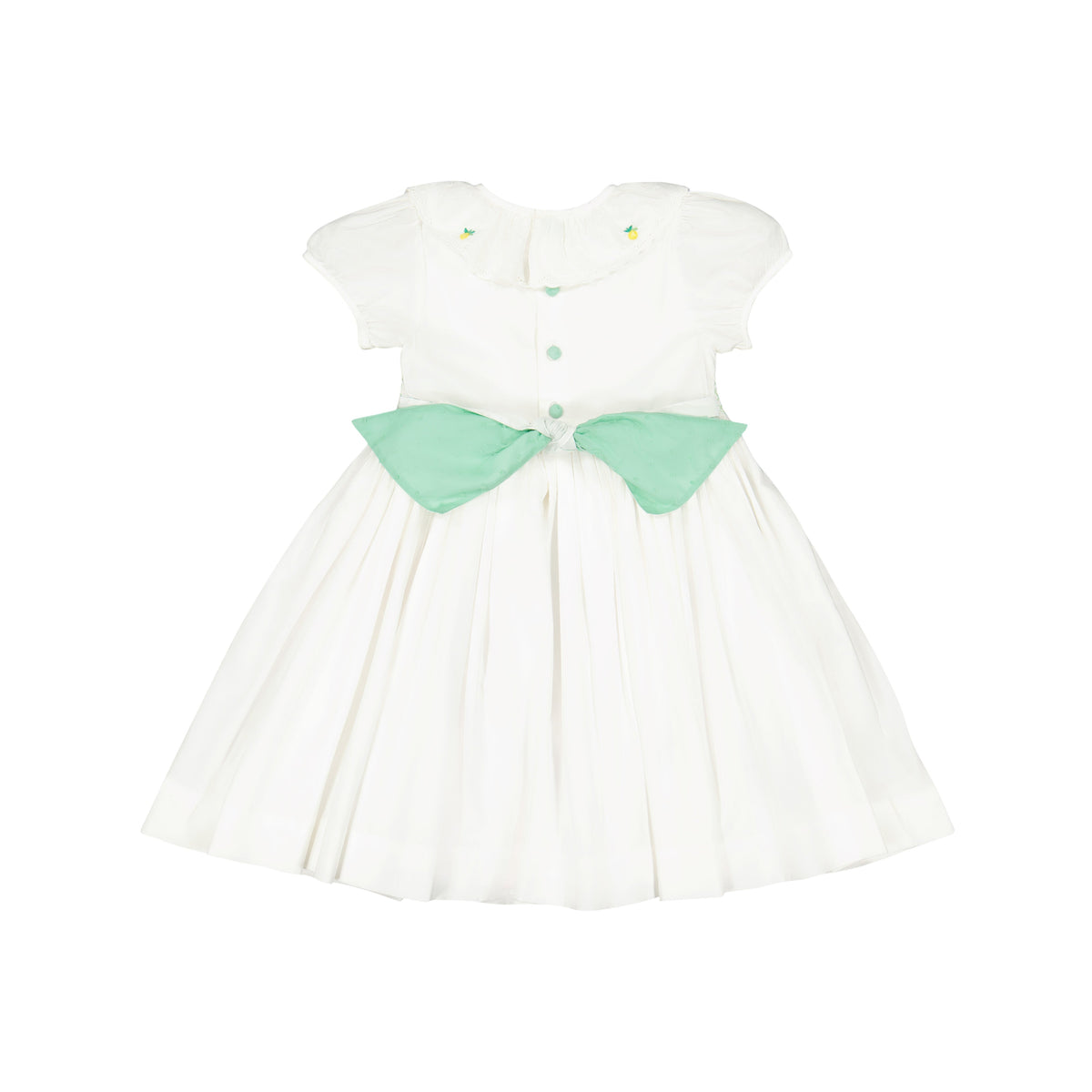 Victoria White Mint Smocked Dress