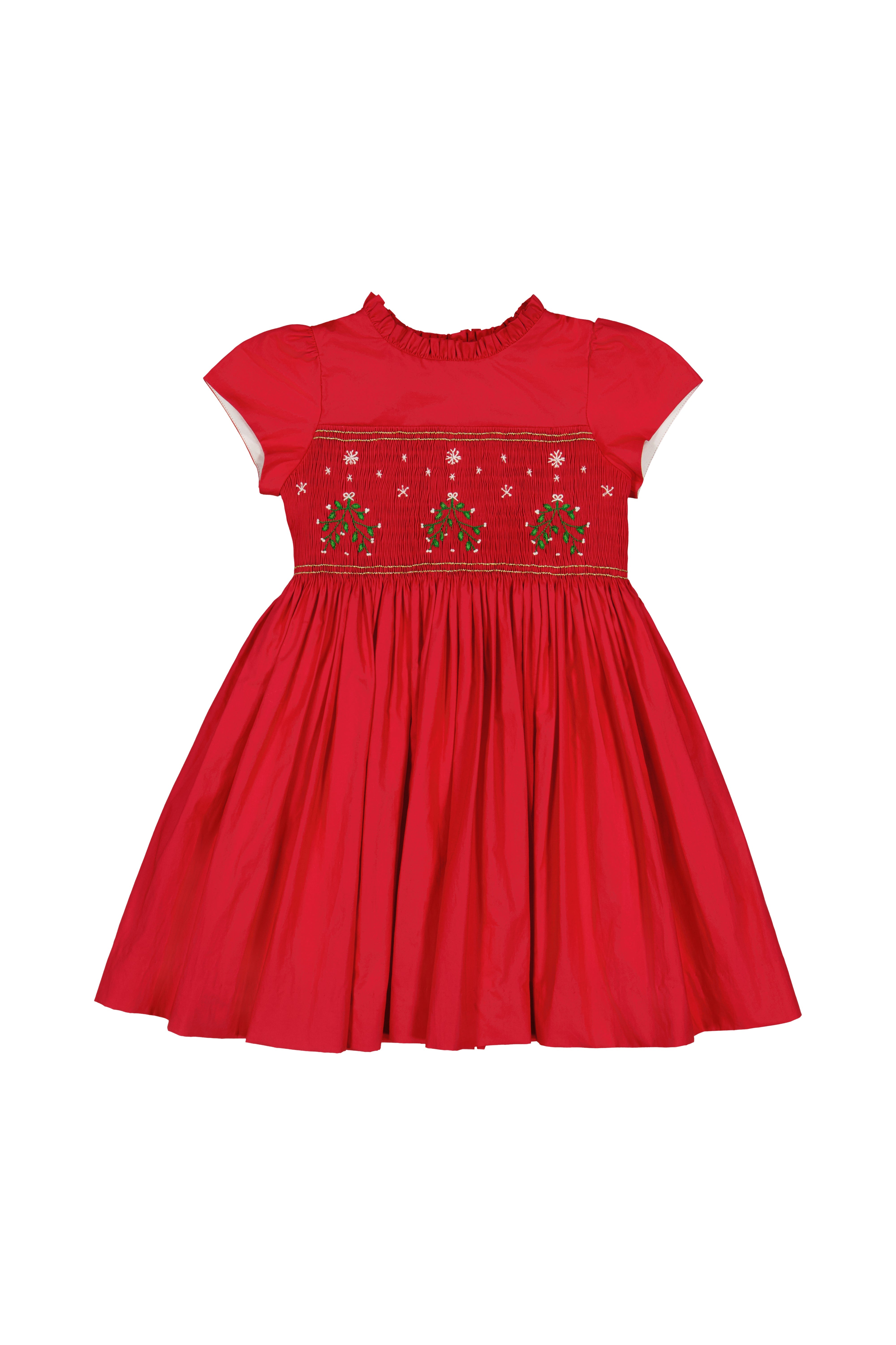 Perla Red Smocked Dress