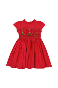 Perla Red Smocked Dress