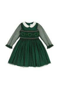 Sarah Emerald Smocked Dress