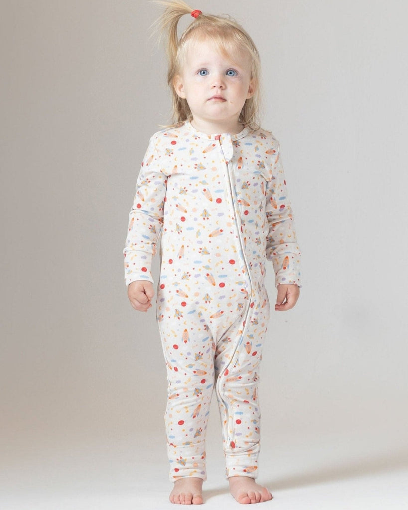 Rocketship Bamboo Pajamas, Space Pjs for Baby, Bamboo Pajamas for Kids