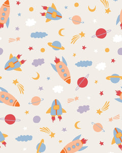 Rocketship Bamboo Pajamas, Space Pjs for Baby, Bamboo Pajamas for Kids