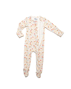 Rocketship Zipper Footie, Baby Bamboo Pajamas, Space Bamboo PJs for Kids