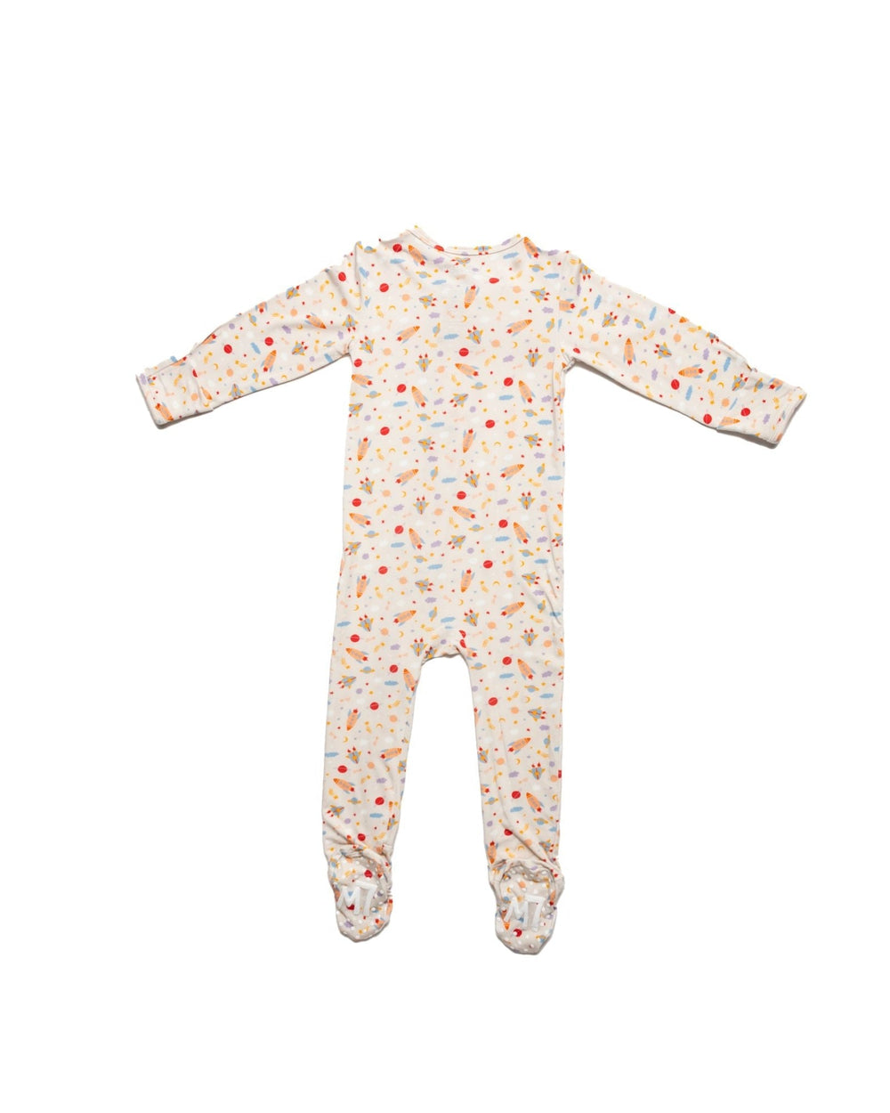 Rocketship Zipper Footie, Baby Bamboo Pajamas, Space Bamboo PJs for Kids