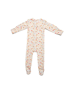 Rocketship Zipper Footie, Baby Bamboo Pajamas, Space Bamboo PJs for Kids